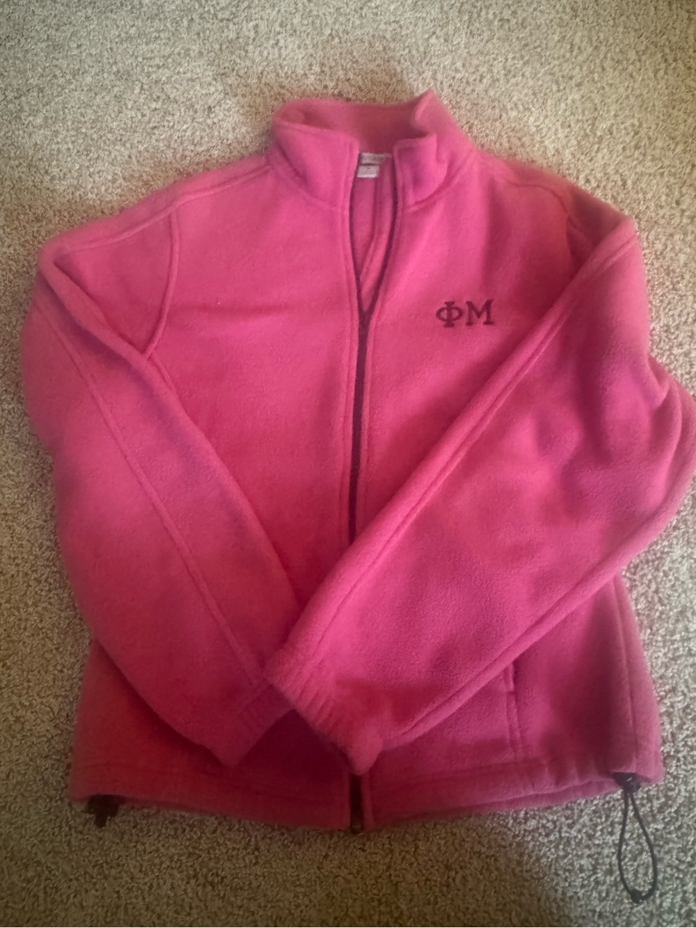 Pink Phi Mu Fraternity Full-Zip Fleece Jacket